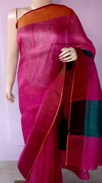 Ladies Linen Silk Sarees 05