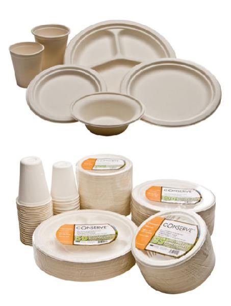 Disposable Sugarcane Plates 01