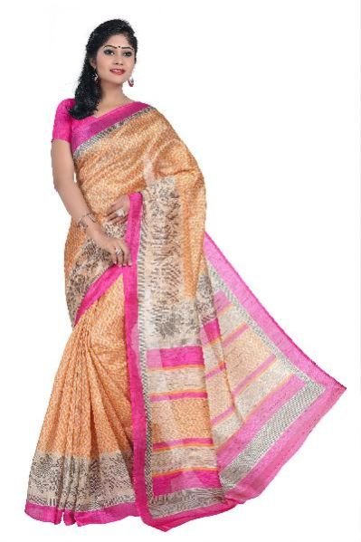 Heavy Bhagalpuri Sarees (JNE1293-Orange-SR-4145A)