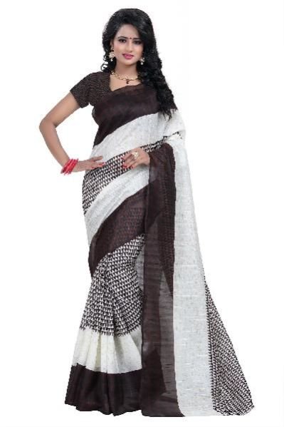 Heavy Bhagalpuri Sarees (JNE1381-Brown-SR-OCBP4143A)