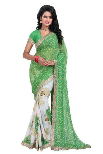 Heavy Georgette Sarees (JNE1174-Green-SR-MS576)