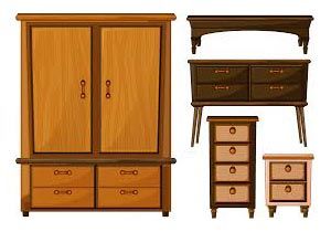 Wooden Home Furniture Set 01