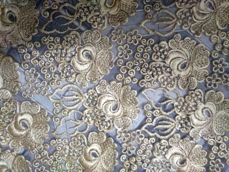 Heavy Embroidered Net Fabric 15