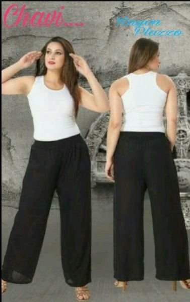 Ladies Plain Palazzo Pant 04