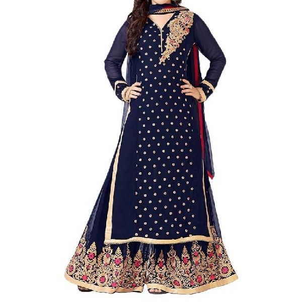 Inneri Blue Heavy Work Salwar Suits