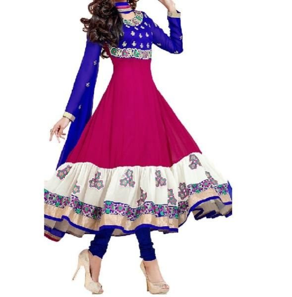 Vamsi Blue Anarkali Salwar Suits