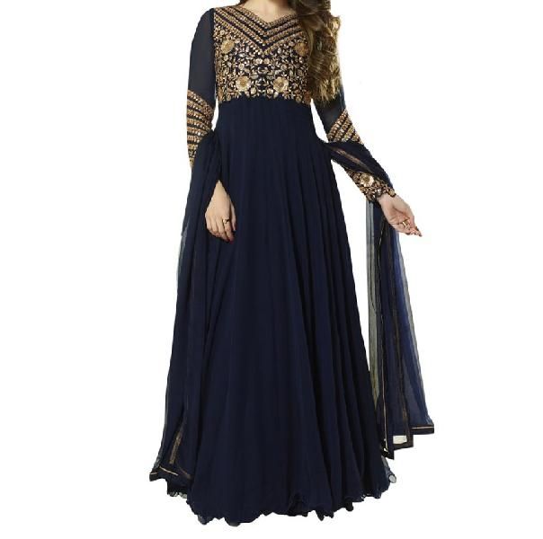 Vinita Blue Heavy Work Salwar Suits