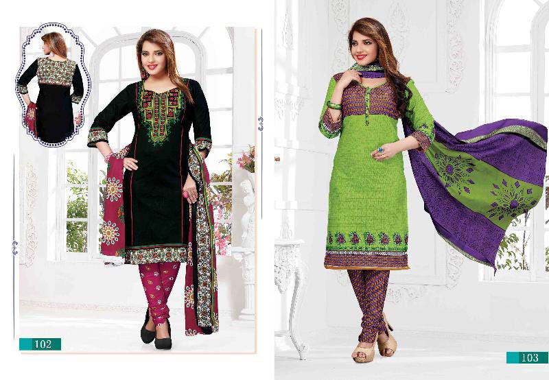 Cotton Unstitched Churidar Suits 02