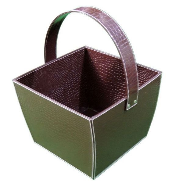 Leather Magazine Baskets
