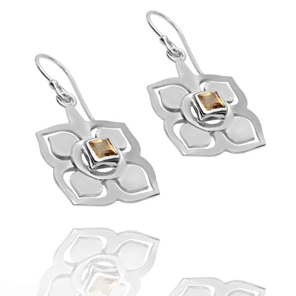 000910465 Silver Gemstone Earrings