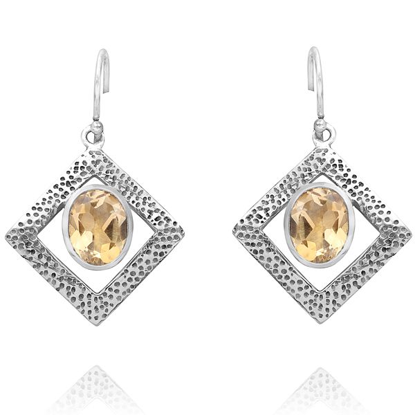 010110450 Silver Gemstone Earrings