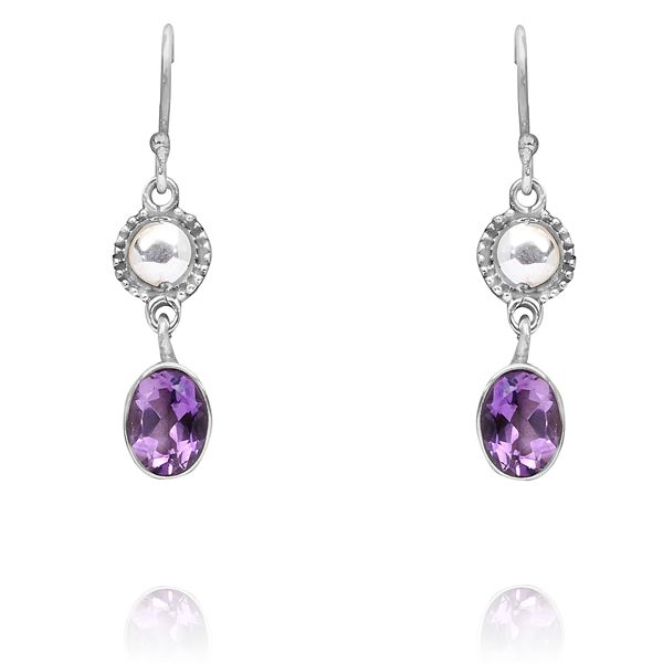 011610315 Silver Gemstone Earrings