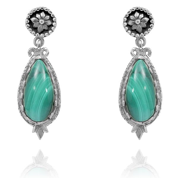 012111050 Silver Gemstone Earrings