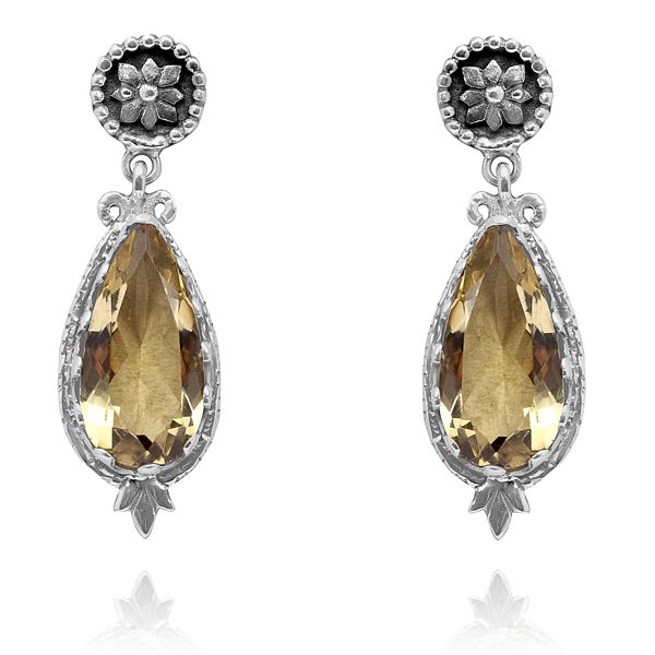 012121050 Silver Gemstone Earrings