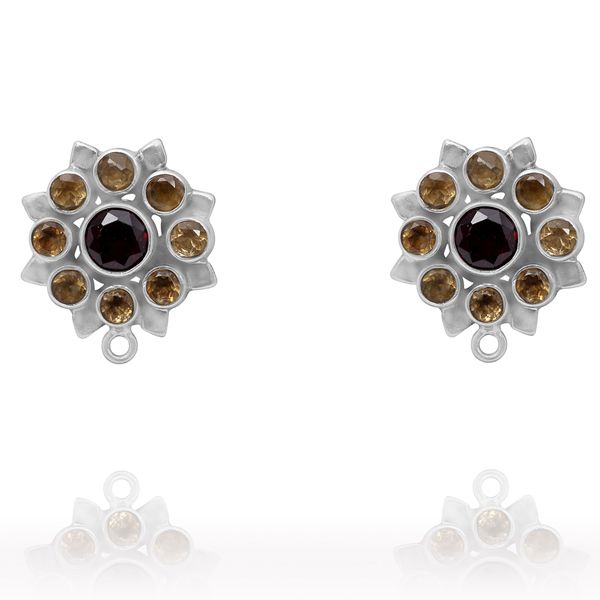 0303010590 Silver Gemstone Earrings