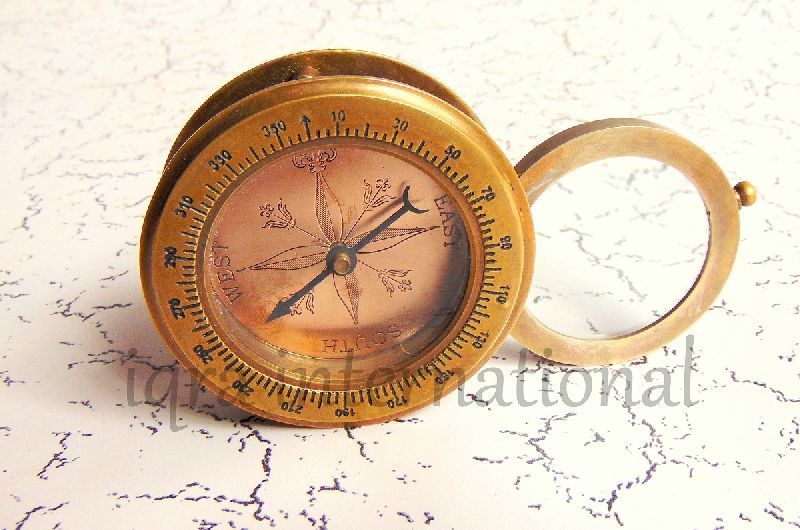 Antique Brass Maginfying Directional Compass