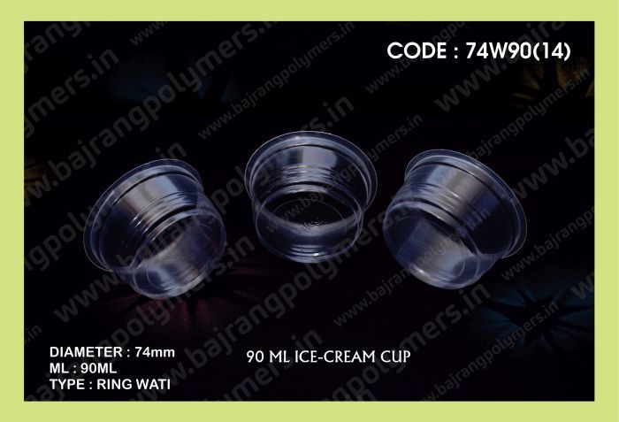 Plastic Disposable Ice Cream Cup (74W90(14)) 01