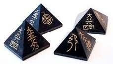Black Agate Reiki Pyramids Set