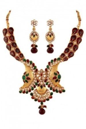 Meenakari Kundan Necklace Set 03