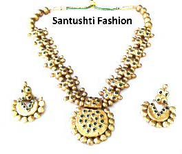 Golden Terracotta Necklace Set