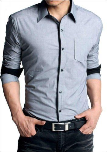 Grey Mens Formal Shirt