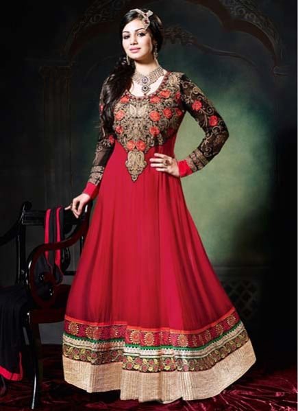 Semi Stitched Anarkali Suit 01