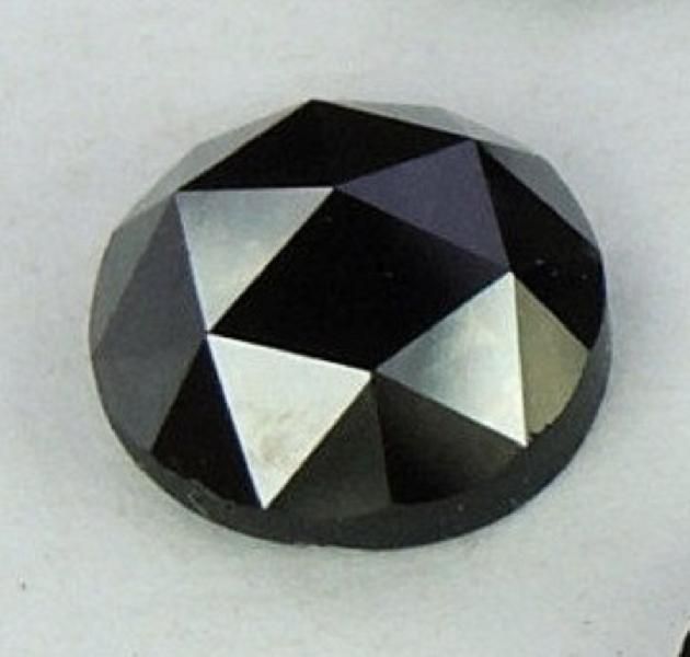 Natural Round Rose Cut Black Loose Diamond 01