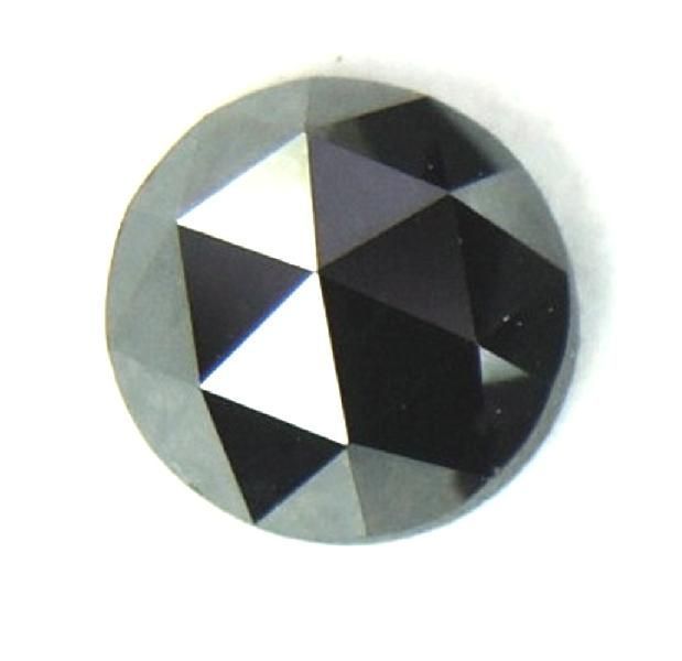 Natural Round Rose Cut Black Loose Diamond 05