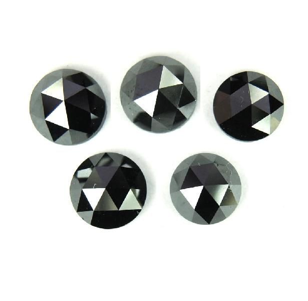 Natural Round Rose Cut Black Loose Diamond 07