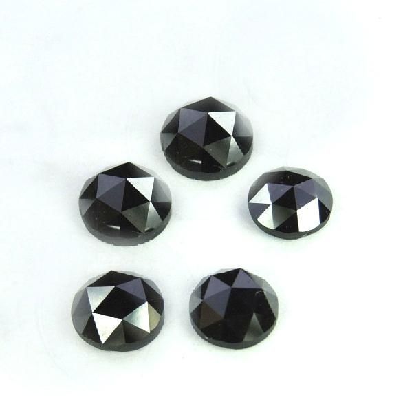 Natural Round Rose Cut Black Loose Diamond 08
