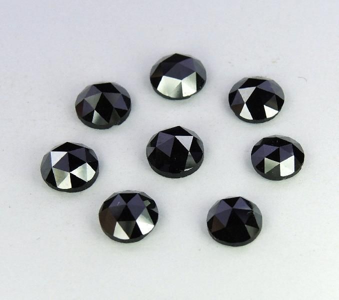 Natural Round Rose Cut Black Loose Diamond 12
