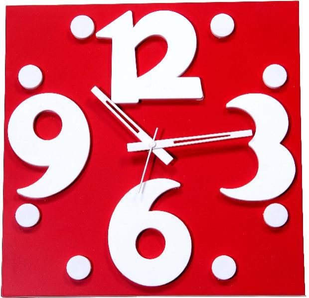 Designer Glass Wall Clock (S-3 White A)
