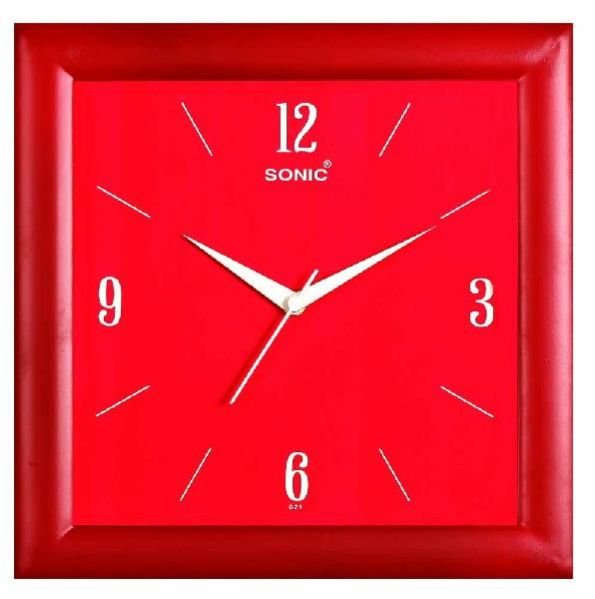 Square Wall Clock (021 Red)