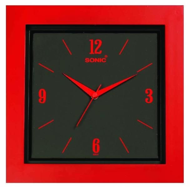Square Wall Clock (051 Red)