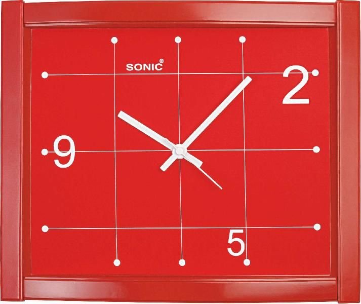 Square Wall Clock (058 red)