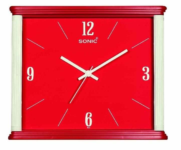 Square Wall Clock (060 Red)