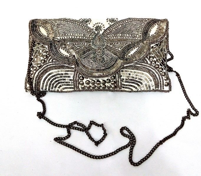 FA0# 29860  Metal Embroidered Clutch