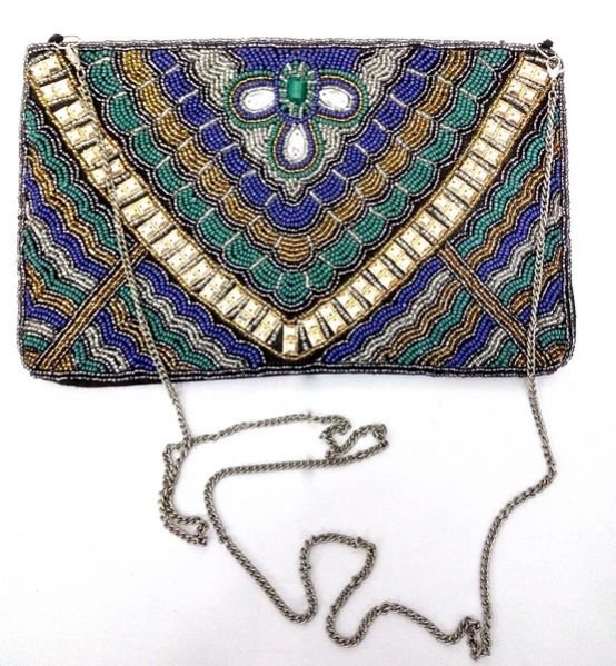 FA0# 29864  Metal Embroidered Clutch