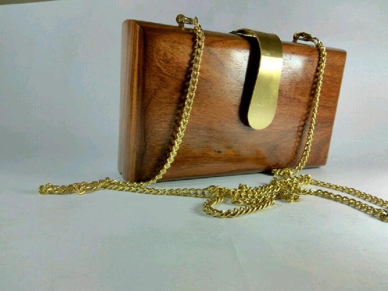 FA0# 29898 Wooden Clutch Purse