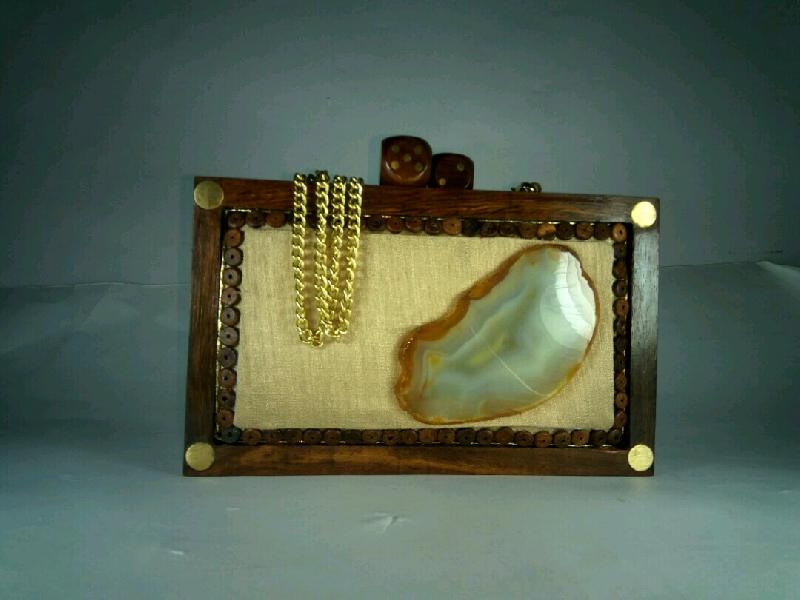 FA0# 29901 Wooden Clutch Purse