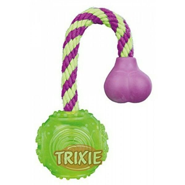 Trixie Ball On Rope Rubber Toy