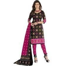 Unstitched Bandhani Cotton Suit 05
