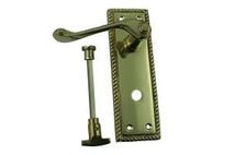 Brass Georgian Scroll Lever Bathroom Handles