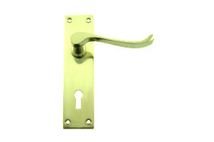 Brass Victorian Scroll Lever Lock Handles