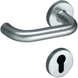 Stainless Steel Hollow Lever Handle On Round Rose