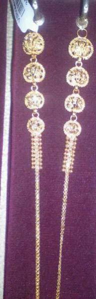 Gold Earrings Chains 02