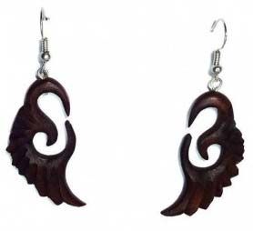 Feather Style Wooden Earrings