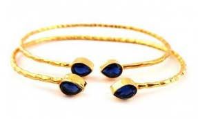 Slim Style Bracelets With Blue Stone
