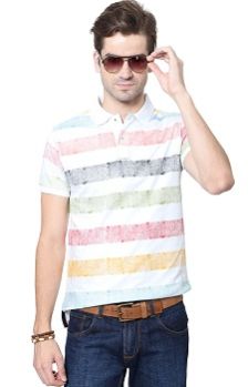 White Striped Polo T-Shirts