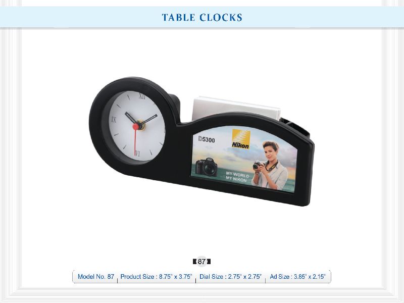 Promotional Table Clock With Pen Stand 01